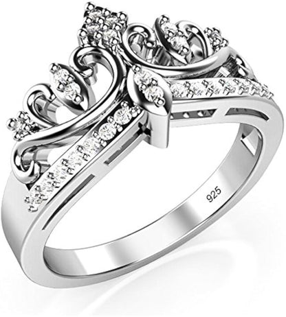 Sz 5 Silver Princess Crown Ring